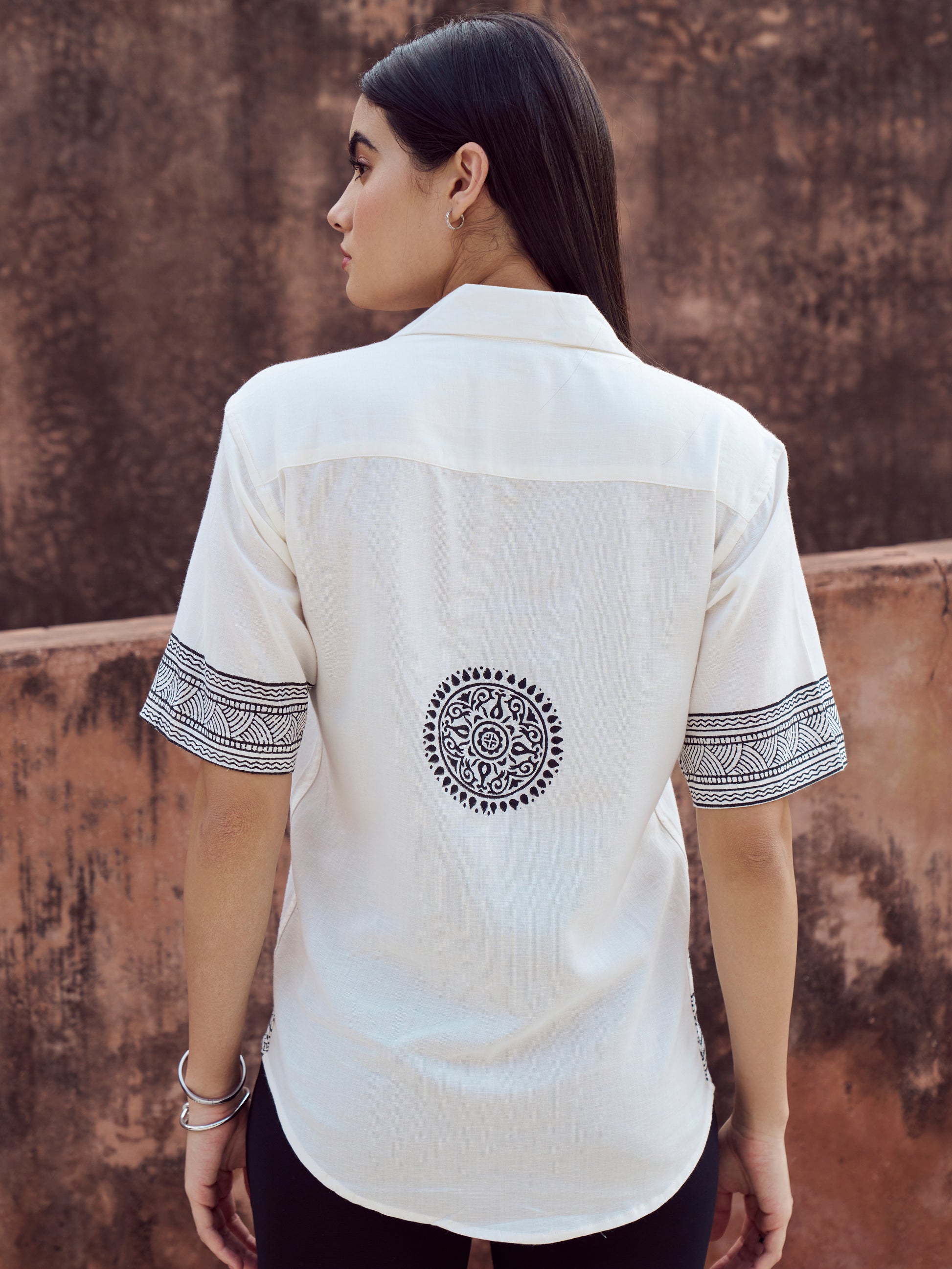 Mandala Italian Linen Unisex Shirt - Elvire Look