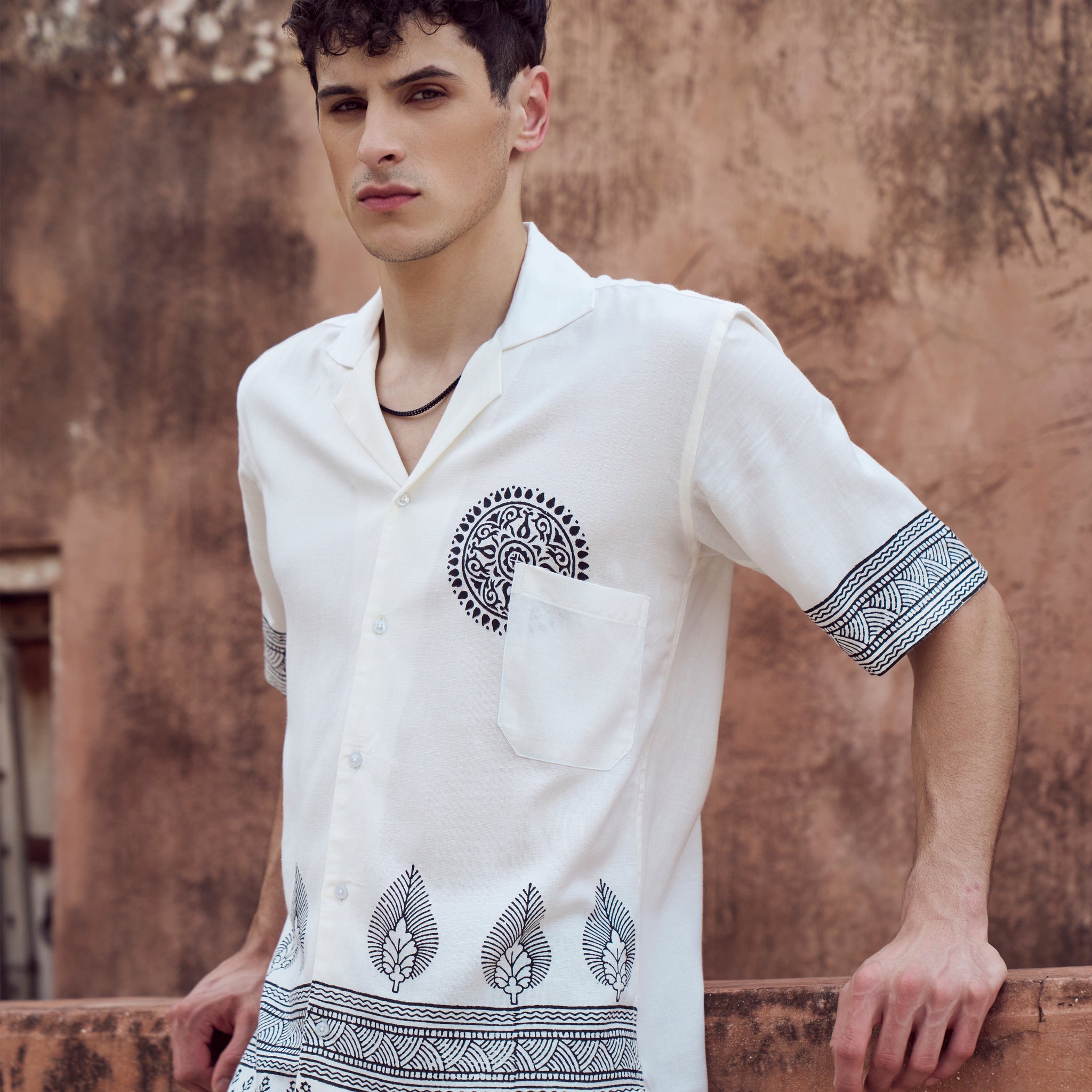 Mandala Italian Linen Unisex Shirt - Elvire Look