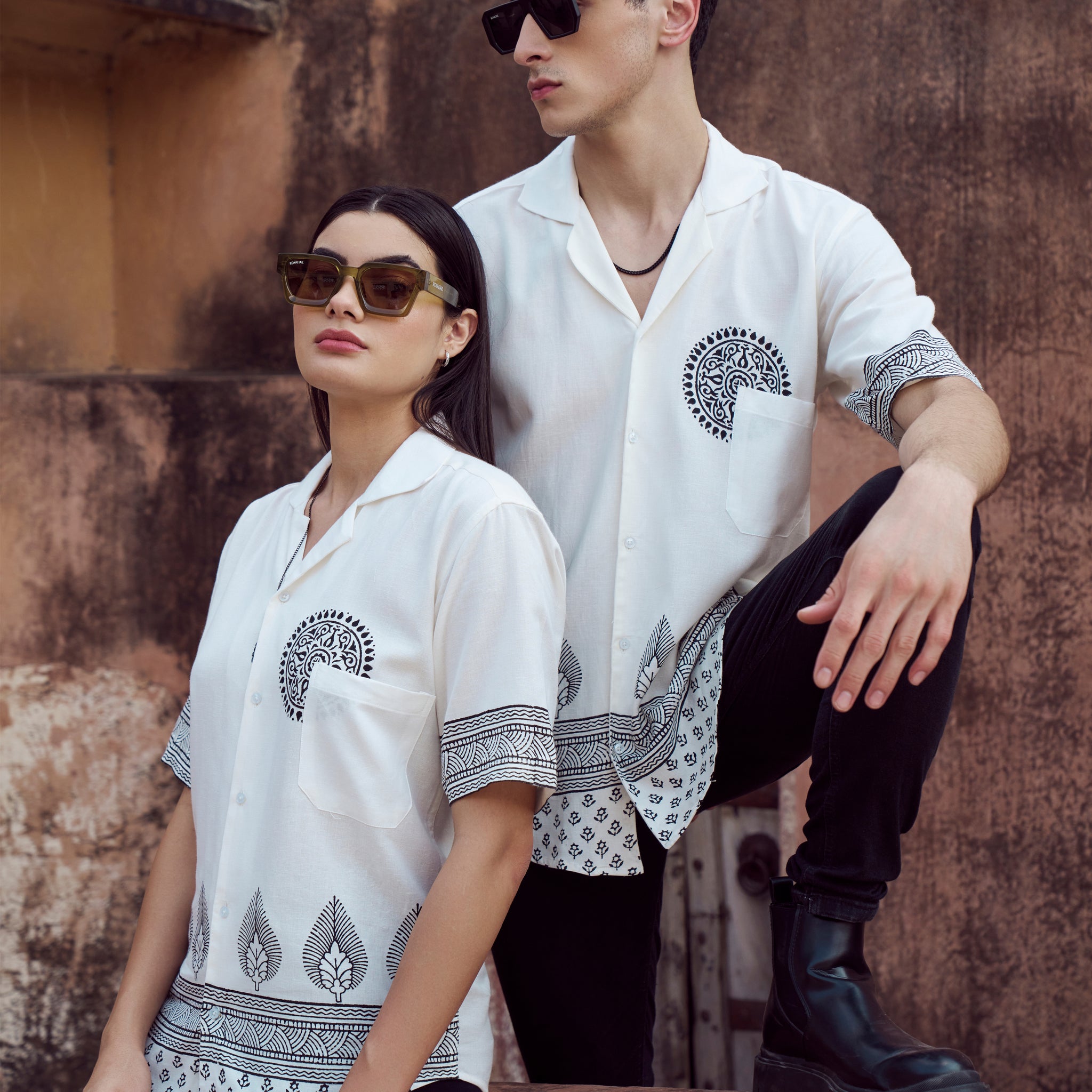 Mandala Italian Linen Unisex Shirt - Elvire Look