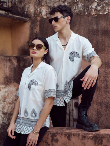 Mandala Italian Linen Unisex Shirt - Elvire Look