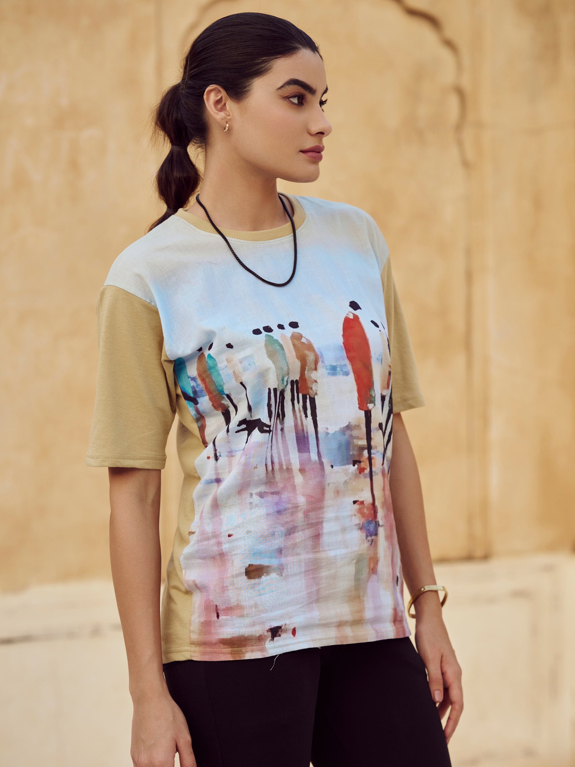 Printed Half Sleeve T-Shirt - Elvire Look